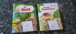 Mal-Stickerbüchli Set 2 Stk. im Wald auf dem Bauernhof neu