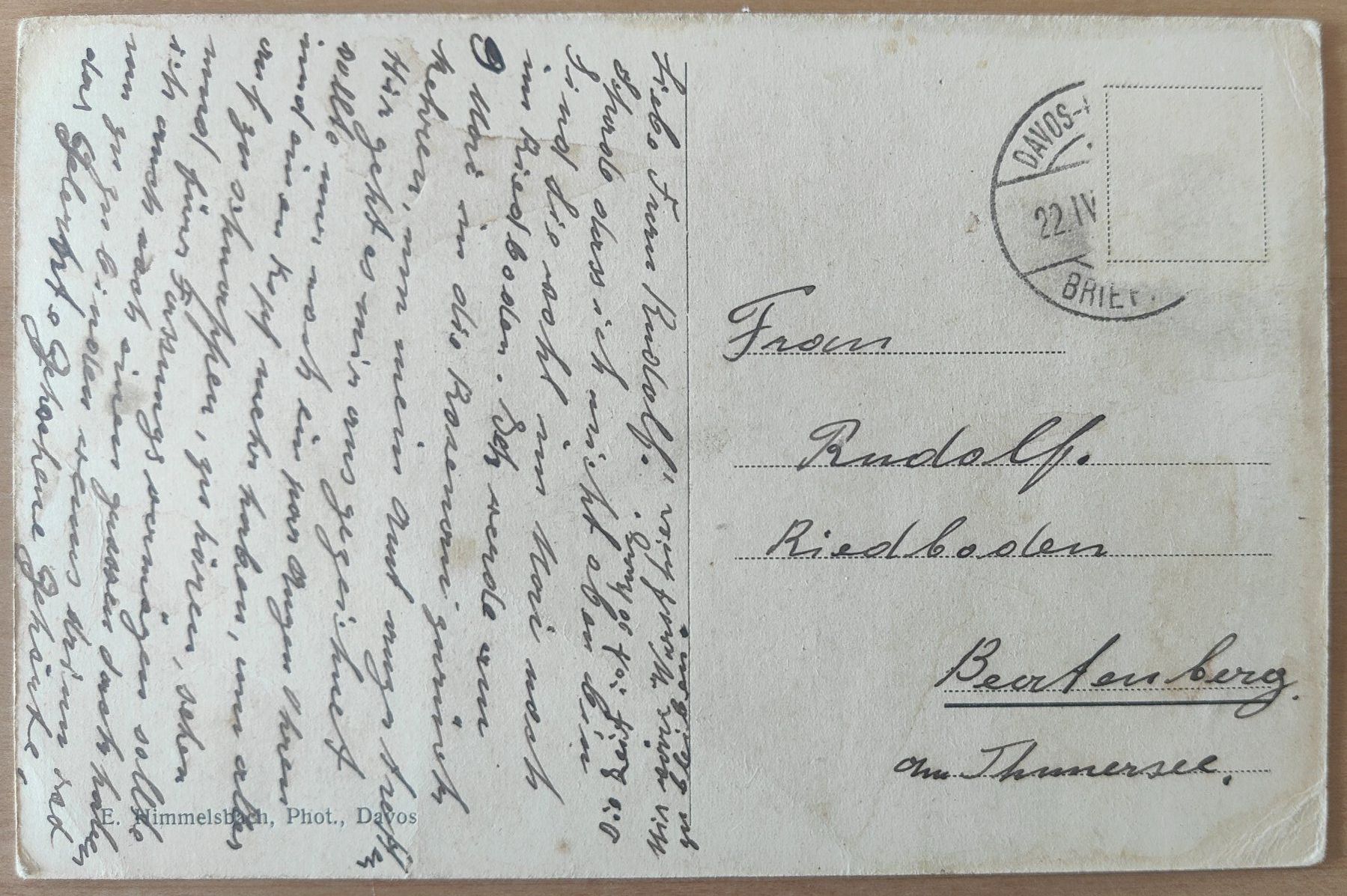 Ansichtskarten: Krankenhaus Davos um 1920 – Gebraucht aus St. Erhard von Chaeferli6 1