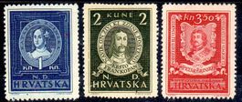 KROATIEN 3 MARKEN BERÜHMTE PERSÖNLICHKEITEN * UNGEBRAUCHT *