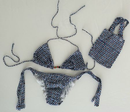 Turqoise Triangel-Bikini Handgefertigt Baumwolle