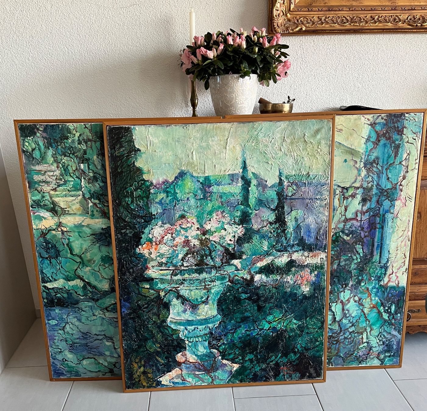Dipinti: Triptychon - dreiteiliges Gemälde – Usato da Stetten AG venduto da Brissago25 1