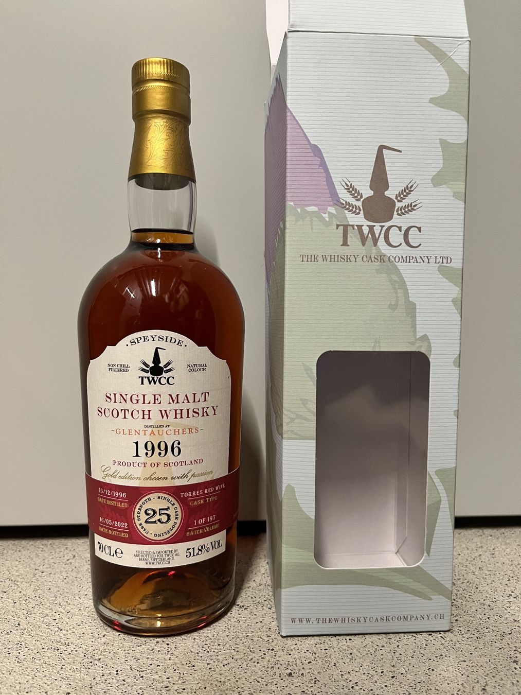 Spirituosen: Glentauchers 25 yo TWCC 1996 – Neu und originalverpackt aus Mönchaltorf von Drammer