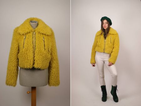 1990s cropped Kenzo Fluffy Jacket - Size S-M