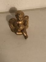Engel Figur sitzend goldfarben Dekoration guter Zustand