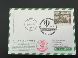 Ballonpost Österreich Karte 1984 Stockerau Luxus  (V86)