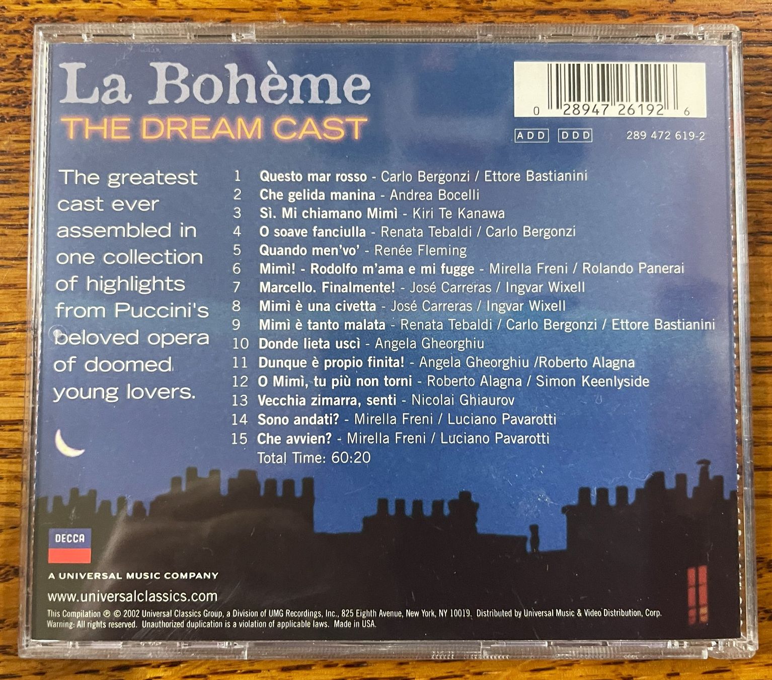 CD: PUCCINI - La Bohéme - The Dream Cast CD – Usato da Oftringen venduto da Vucki 1