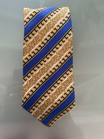 Krawatte Versace Seide blau gold neu