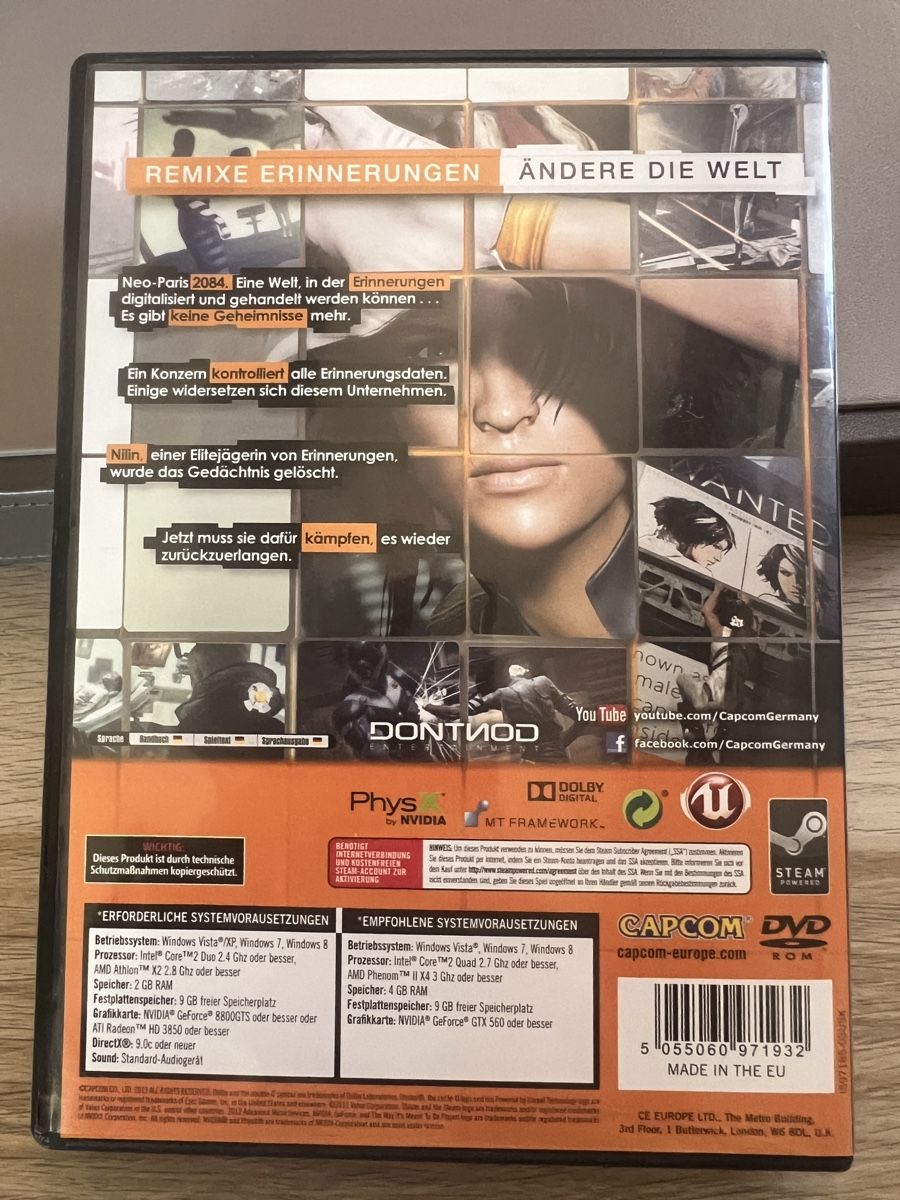 Spiele: PC DVD-ROM Remember Me – Gebraucht aus Ebertswil von Aayra 1