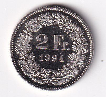 Tutti le monete: Schweiz 2 Franken 1994 fast unz – Usato da Neuchâtel venduto da karlpierrino