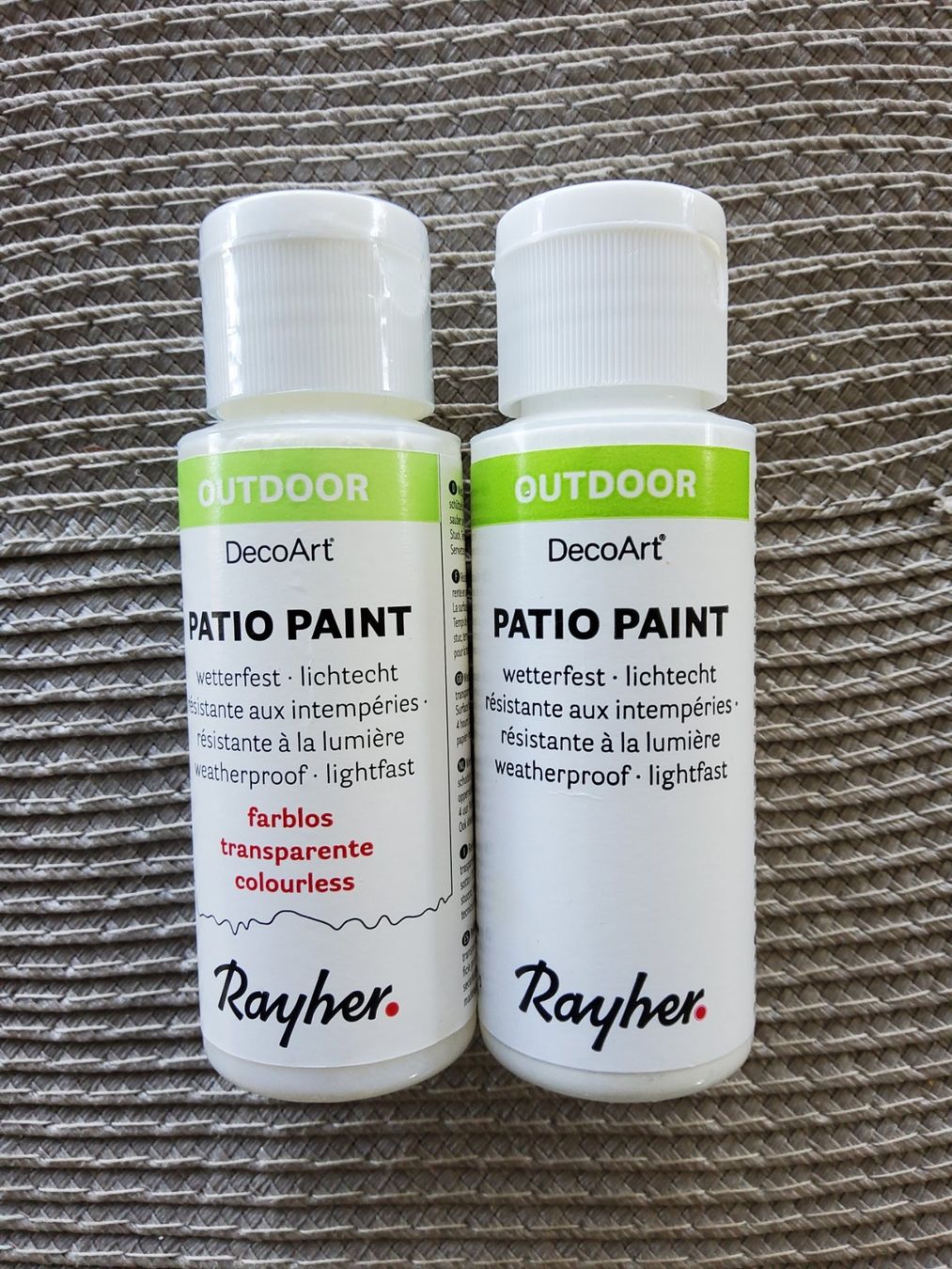 Colori: Patio Paint farblos + weiss – Usato da Le Vaud venduto da Cherzemacheri