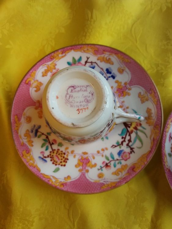 Fanquare Vintage Teetassen Set - Blumen Vogelmuster Mit Goldrand, 250ml Keramik Tasse Mit Untertasse