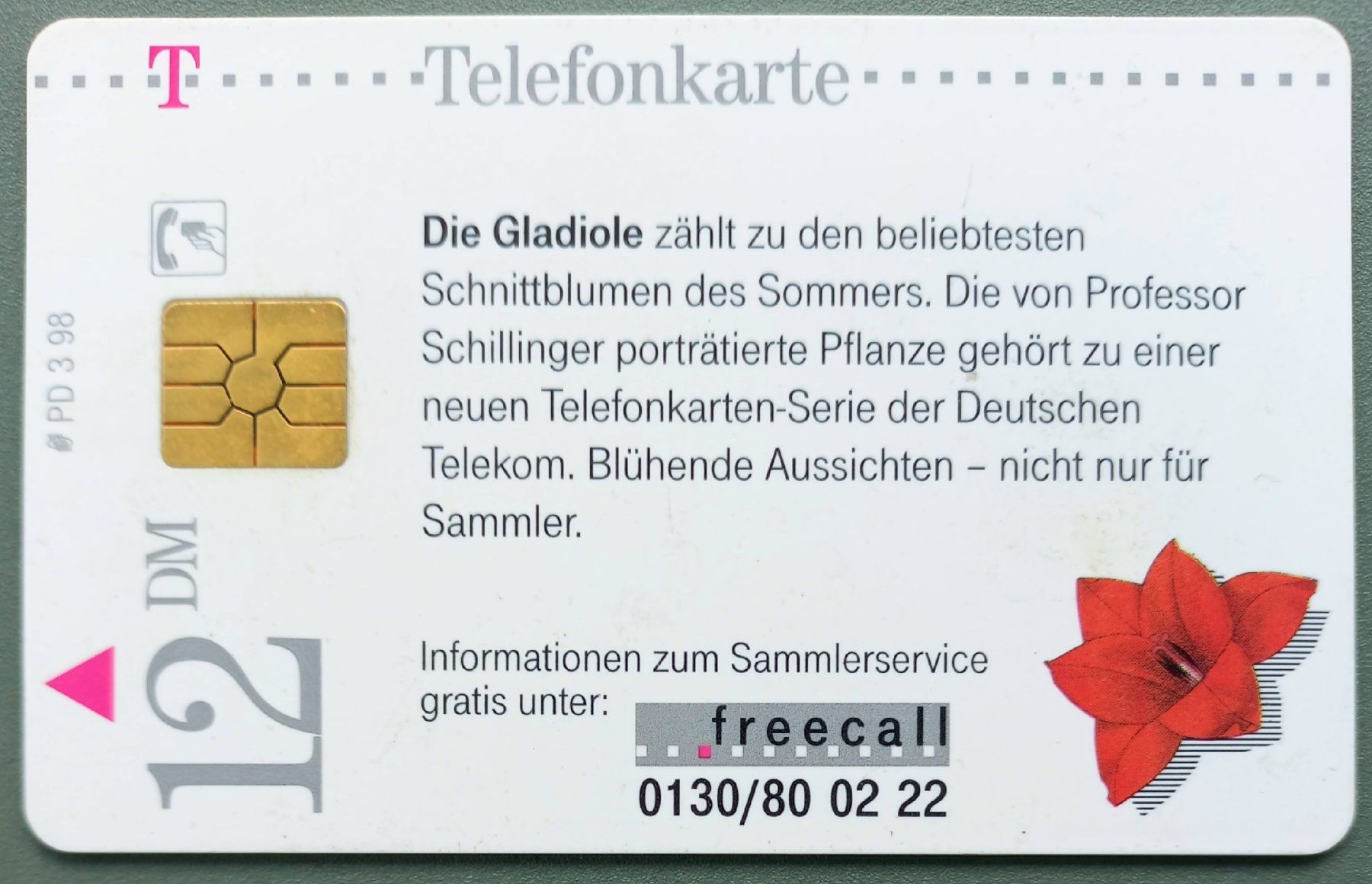 Schede telefoniche: Taxcard - Gladiole - D – Usato da Niederuzwil venduto da lubimaja 1