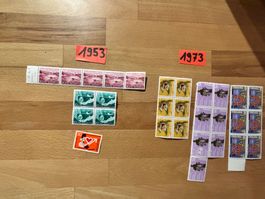Briefmarken Schweiz pro Juventute 1953-1995
