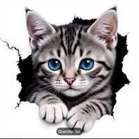 Katzen-Aufkleber mit blauen Augen – Auto & Laptop Sticker