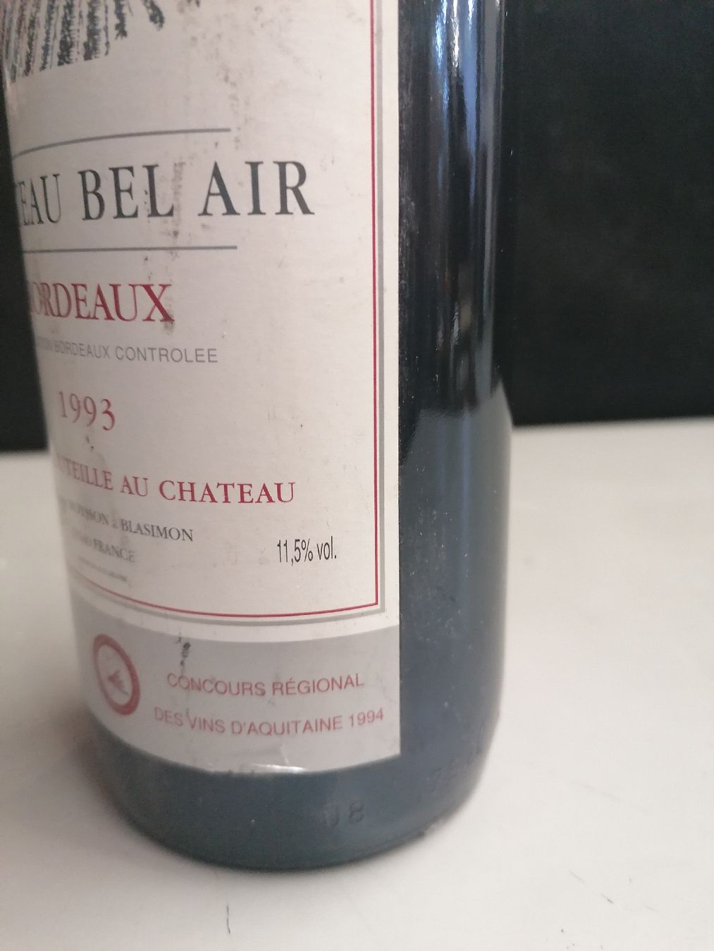 Vino: CHÂTEAU BEL AIR BORDEAUX 1993 – Nuovo (secondo la descrizione) da Genève venduto da Leboucheoreilles 5