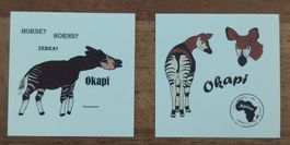 Okapi Aufkleber Sticker, 5x5 cm, 10 Stück