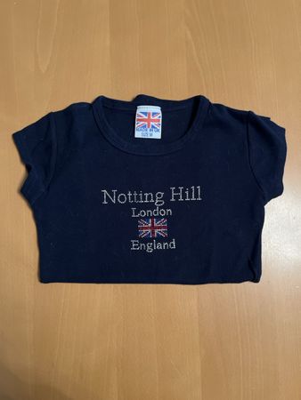 T-shirt fille enfant Notting Hill strass, Londres, bleu