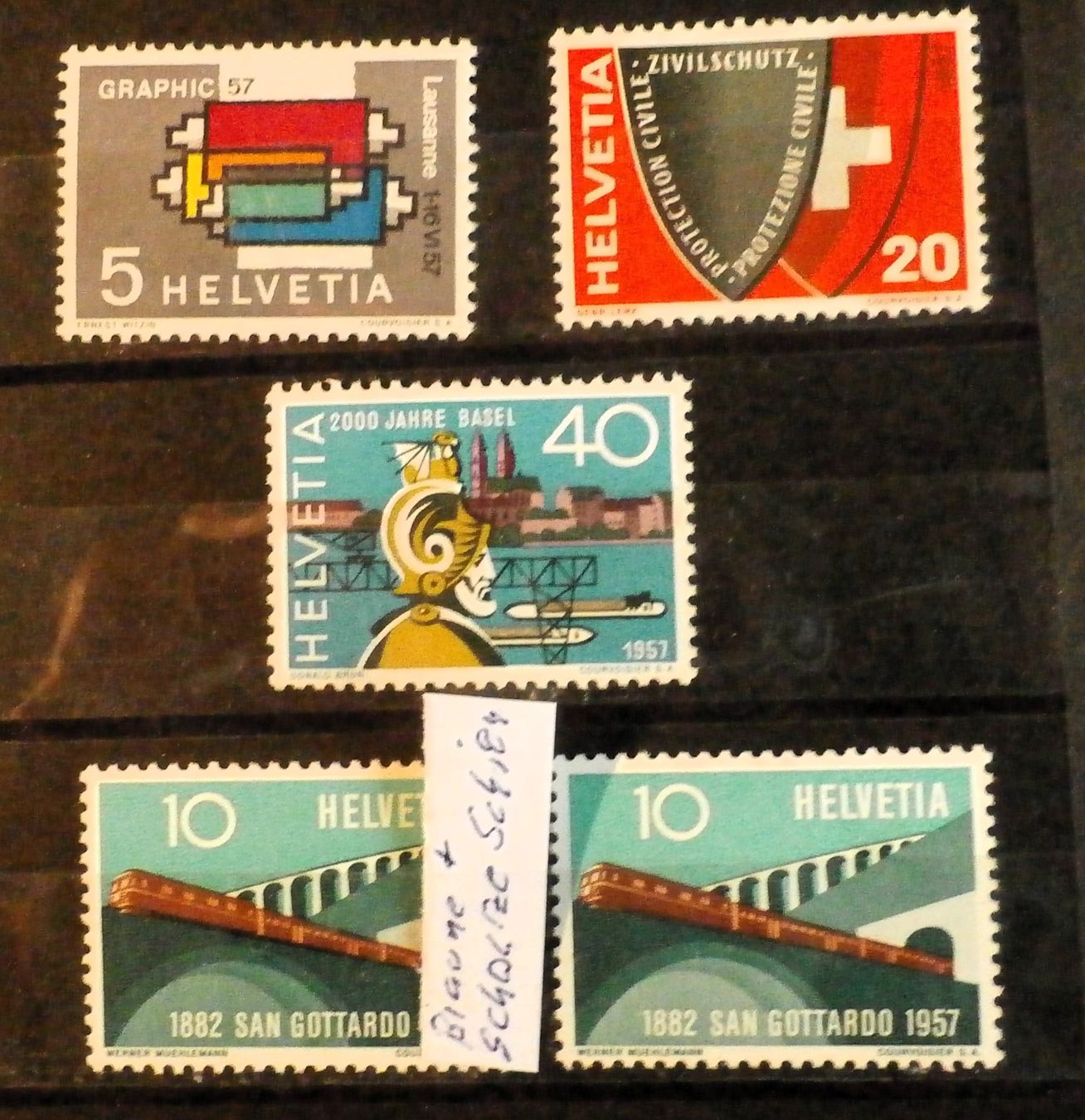 Taschenmesser: CH Werbemarken 1957(10 Rap. braune+schwarze Schiene)** – Neu (gemäss Beschreibung) aus Kehrsatz von Bernherb2