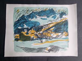 HANNES GRUBER LITHOGRAPHIE SIGNIERT NUMMERIERT