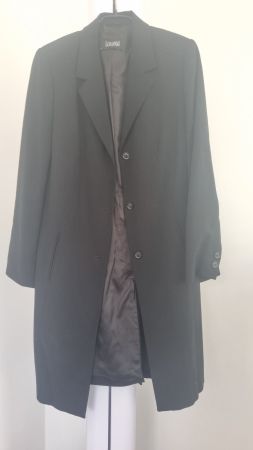 Schwarze lange Jacke, 40, Schurwolle, Laurèl