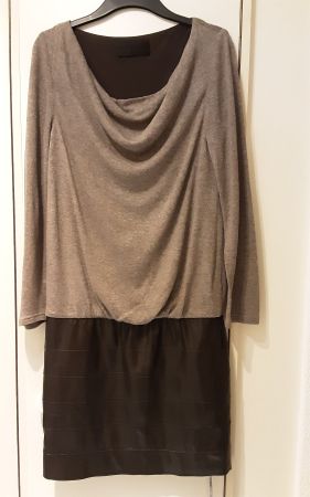 Barbara Schwarzer robe, S, cuir, angora, laine