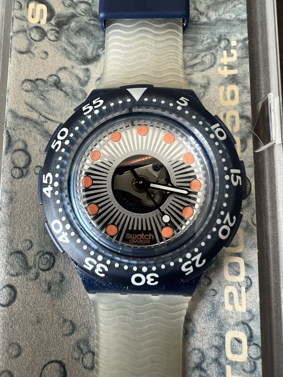 Swatch Orologi: Swatch Scuba 200 (SDN107) Silver Trace – Nuovo e nell'imballaggio originale da Künten venduto da Spike17 1