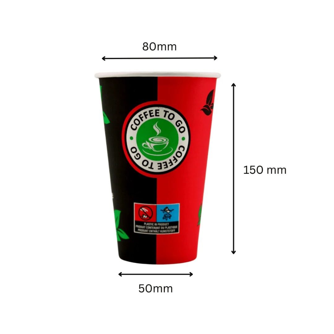 Tazze: 1000 Einweg Kaffeebecher 300ml / 12oz Schwarz/Rot – Nuovo e nell'imballaggio originale da Bülach venduto da StoreInShop.com 2