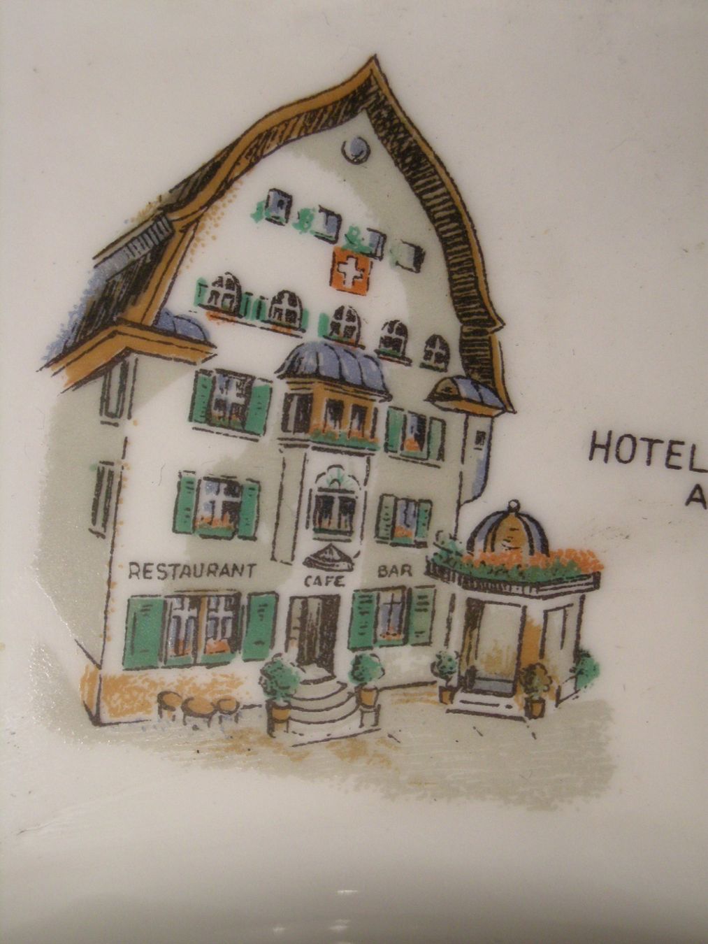 Assiettes: SCHALE HOTEL SCHWEIZERHOF ANDERMATT UM 1950, LANGENTHAL – D'occasion à Eschenbach SG par eDaisy 3