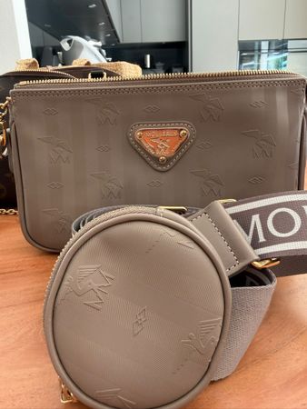 Handtasche Mollerus beige mit Zubehoer neuwertig
