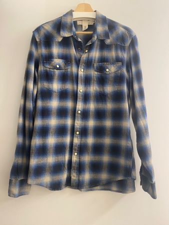 H&M Herren Hemd kariert blau Gr. M