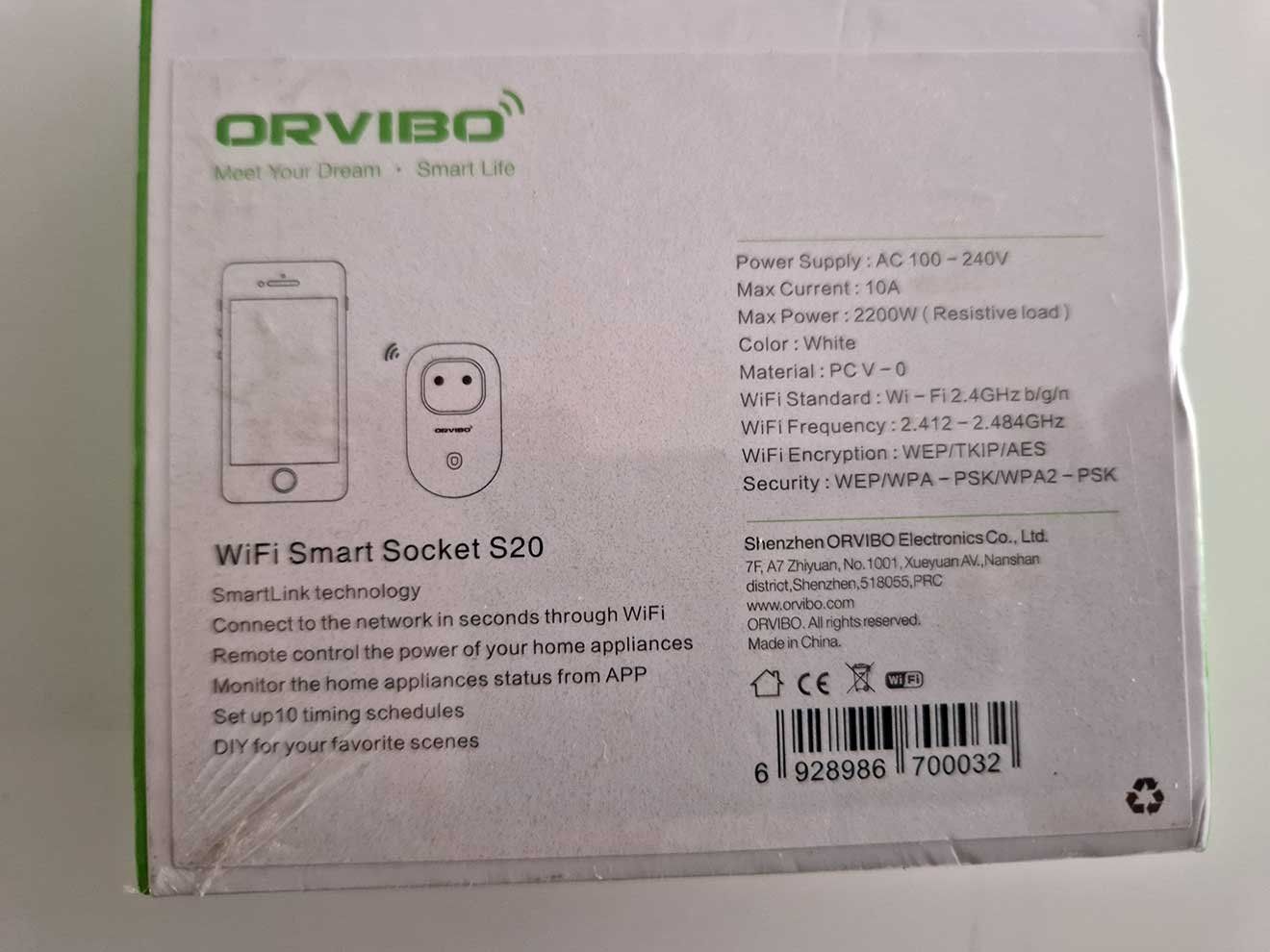 Spine: WiFi Smart Socket S20 ORVIBO NEU Pack noch verschweist – Nuovo e nell'imballaggio originale da Thun venduto da videogeek 2