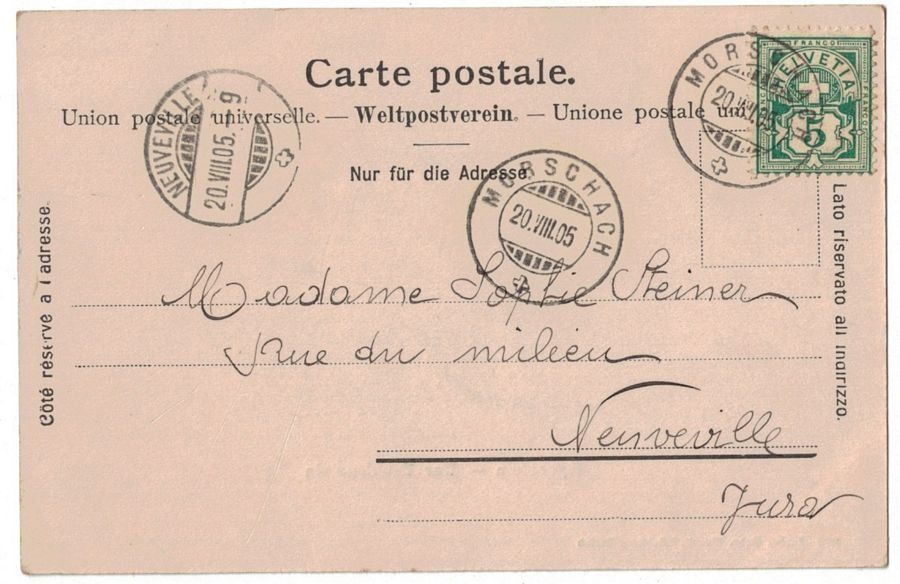 Cartoline postali: Axenstein - Der Druidenstein, gelaufen 1905 – Usato da Frauenfeld venduto da POML 1