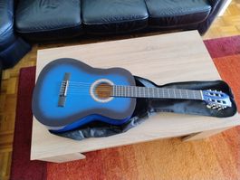Chitarra classica blu, perfetta per iniziare! Custodia