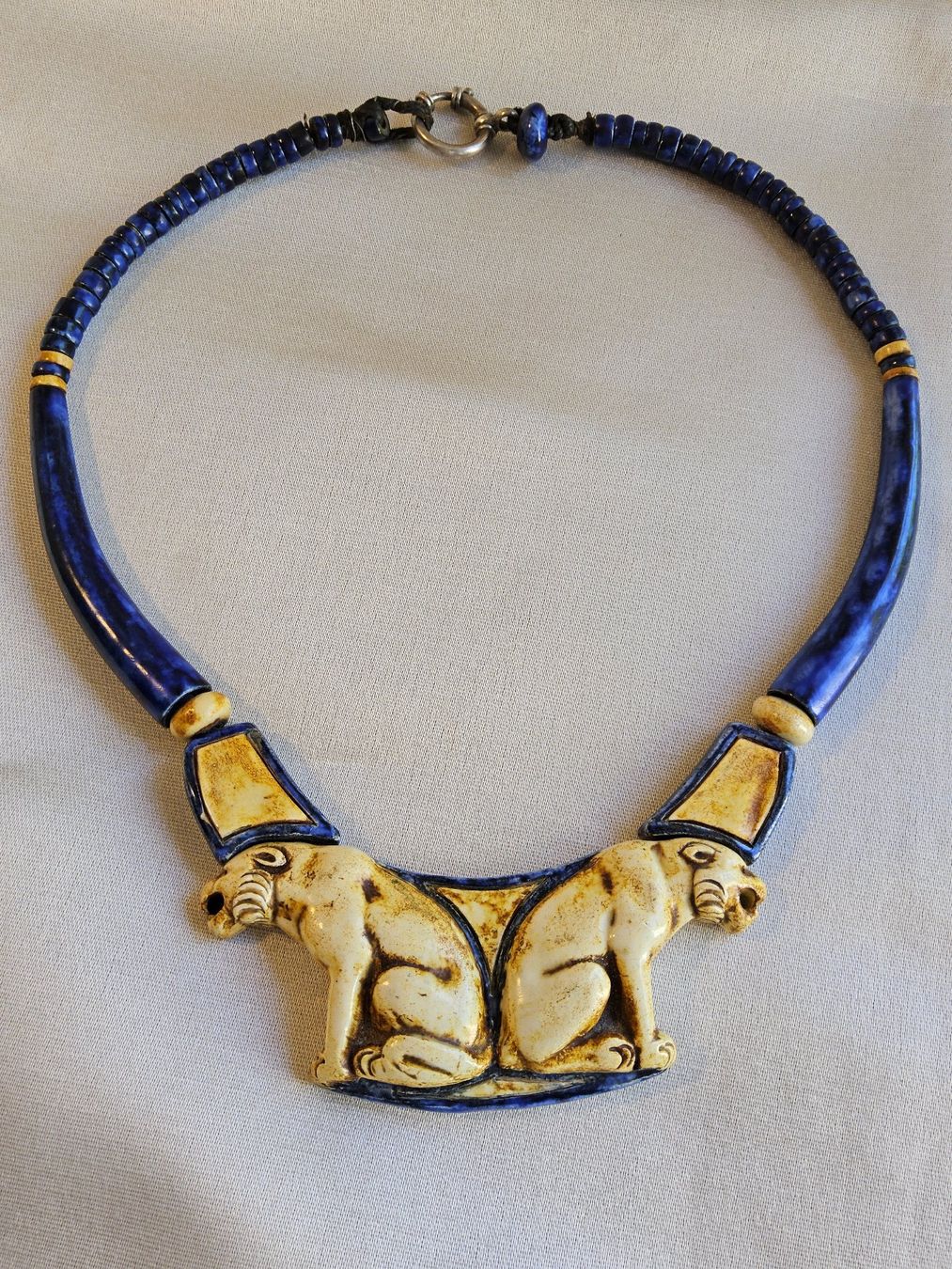 Catenine: Art Déco Egyptian Revival Collier, ca 1930 – Usato da Zürich venduto da SciTec