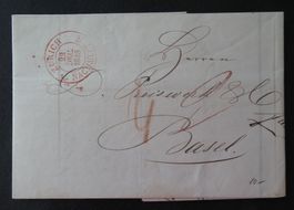 1848 Vorphila Brief von Zürich nach Basel Firma C.Pestalozzi