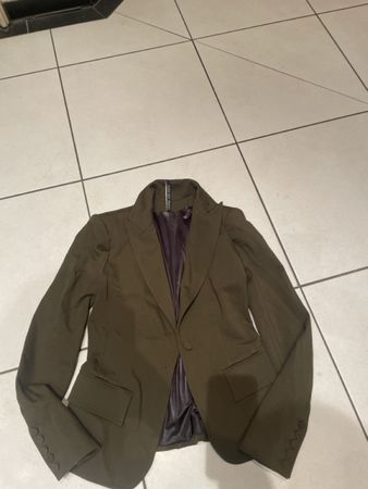 Khaki farbenfroh taillierter Blazer gr XS/s