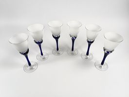 ALICJA Gläser blau-weiss 6 Stk.