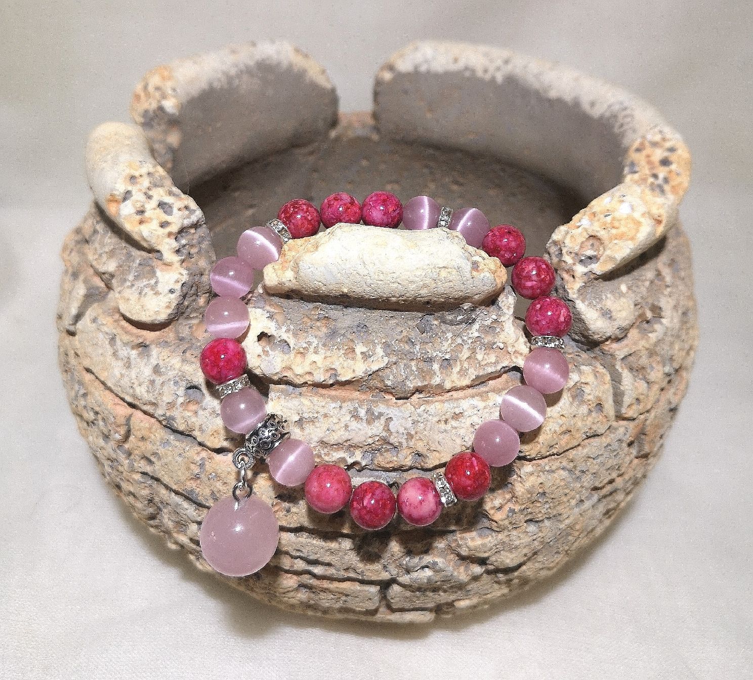 Bracciali & Braccialetti: pink-rosa Kugel-Armk. - Spendenaktion – Nuovo (secondo la descrizione) da Unterkulm venduto da Nachtigall 6