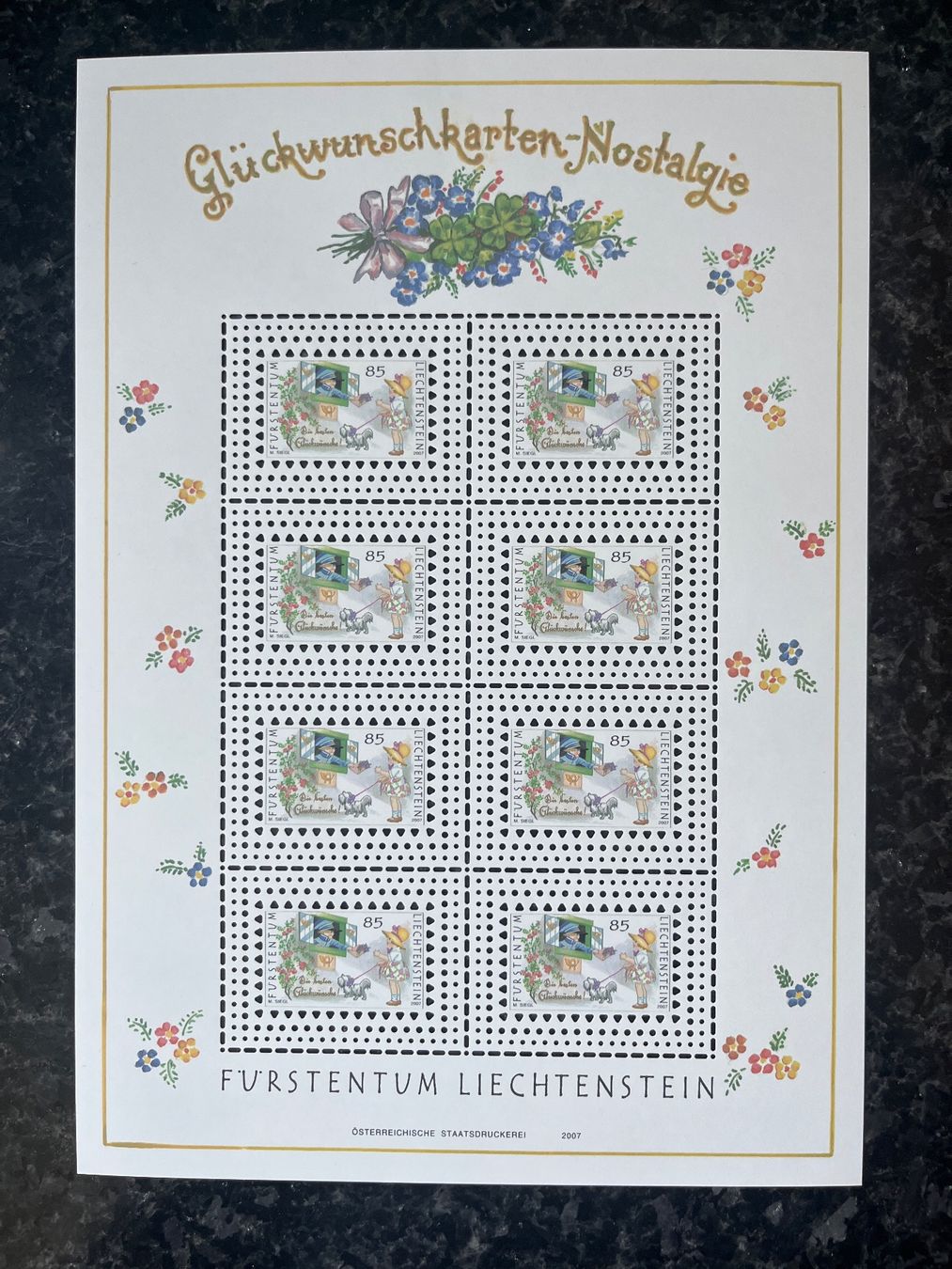 Alle Briefmarken: Liechtenstein Kleinbogen ** 2007 Glückwunschkarten – Neu (gemäss Beschreibung) aus Freidorf TG von ern_7s68 1