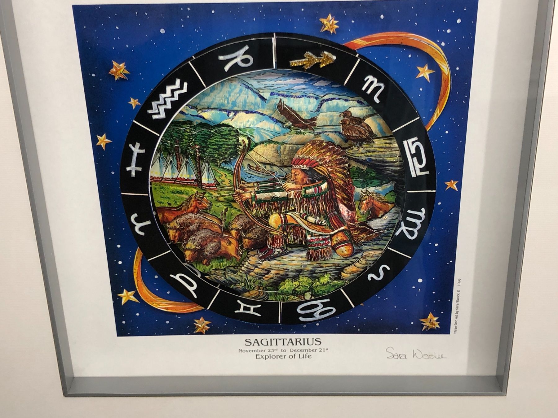 Dipinti: 3D Bild / Sternzeichen Schütze / 40x40cm - Silber – Nuovo e nell'imballaggio originale da Bergdietikon venduto da Garak 3