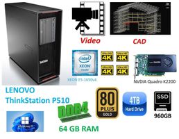 Lenovo P510 Thinkstation PC 64GB CAD K2200 4GHz
