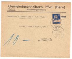 Lettre de Iffwil pour Jegenstorf le 30.XI.26