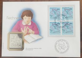 Ersttags- Numisbrief Pro Juventute 1988 Rechnen Silber 999.9