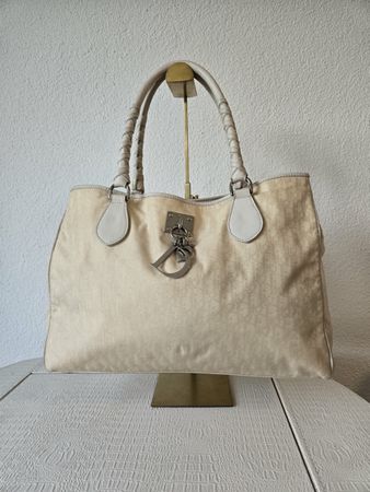 Dior Handtasche Monogram Canvas Beige Damen guter Zustand