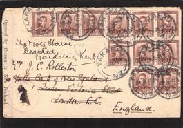 Zensurbrief New Zealand - England , 24.8.1941