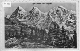 Eiger, Mönch und Jungfrau als Gesichter