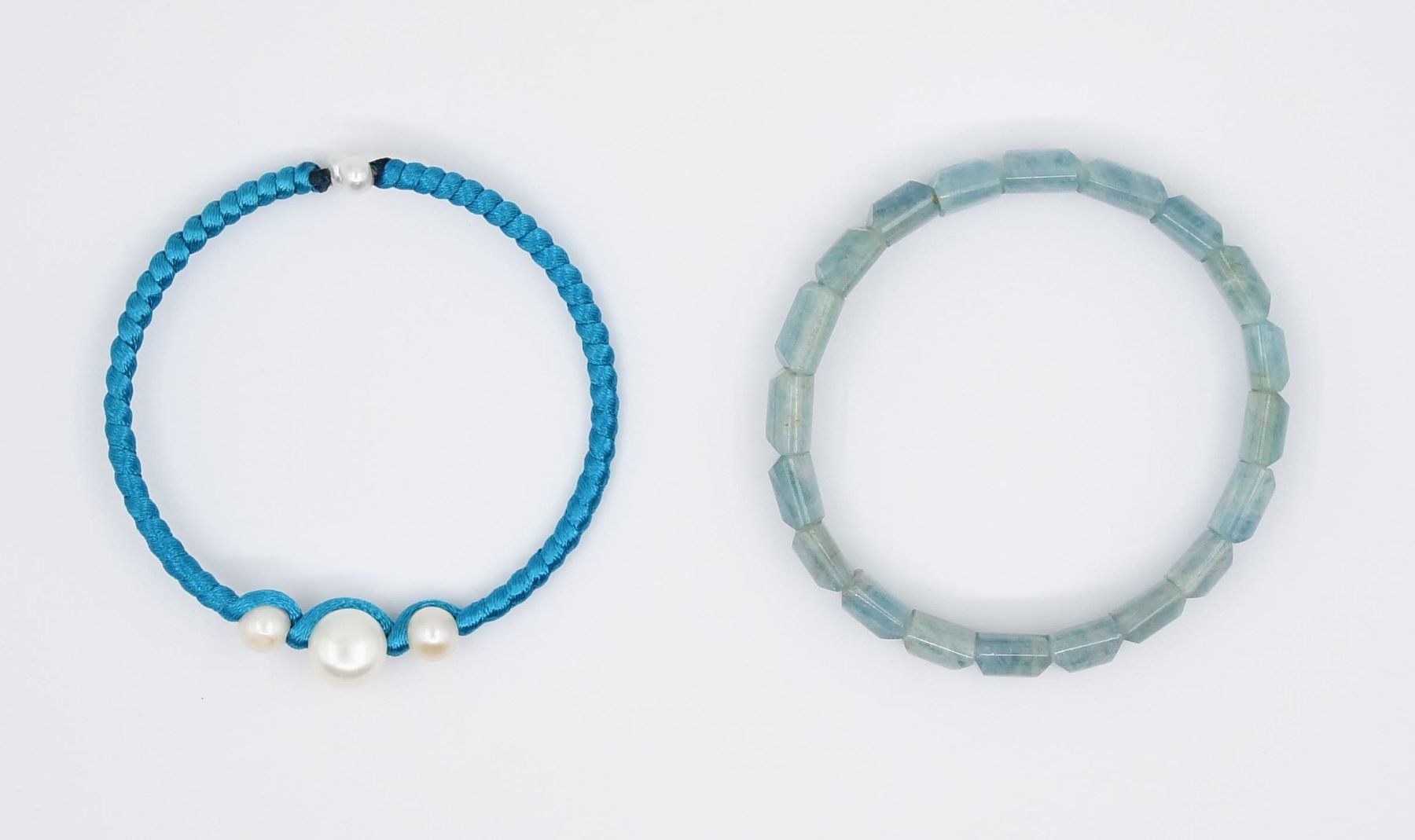 Bracciali & Braccialetti: 2er Set  Armbänder: Süsswasserperle & Aquamarin – Usato da Dürnten venduto da pema28 5