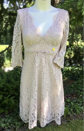 Neuwertig - Reizendes Spitzen-Cocktailkleid, zartrosa, Gr.XS
