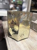 Dekoratives Windlicht aus Glas/Gold-Finish