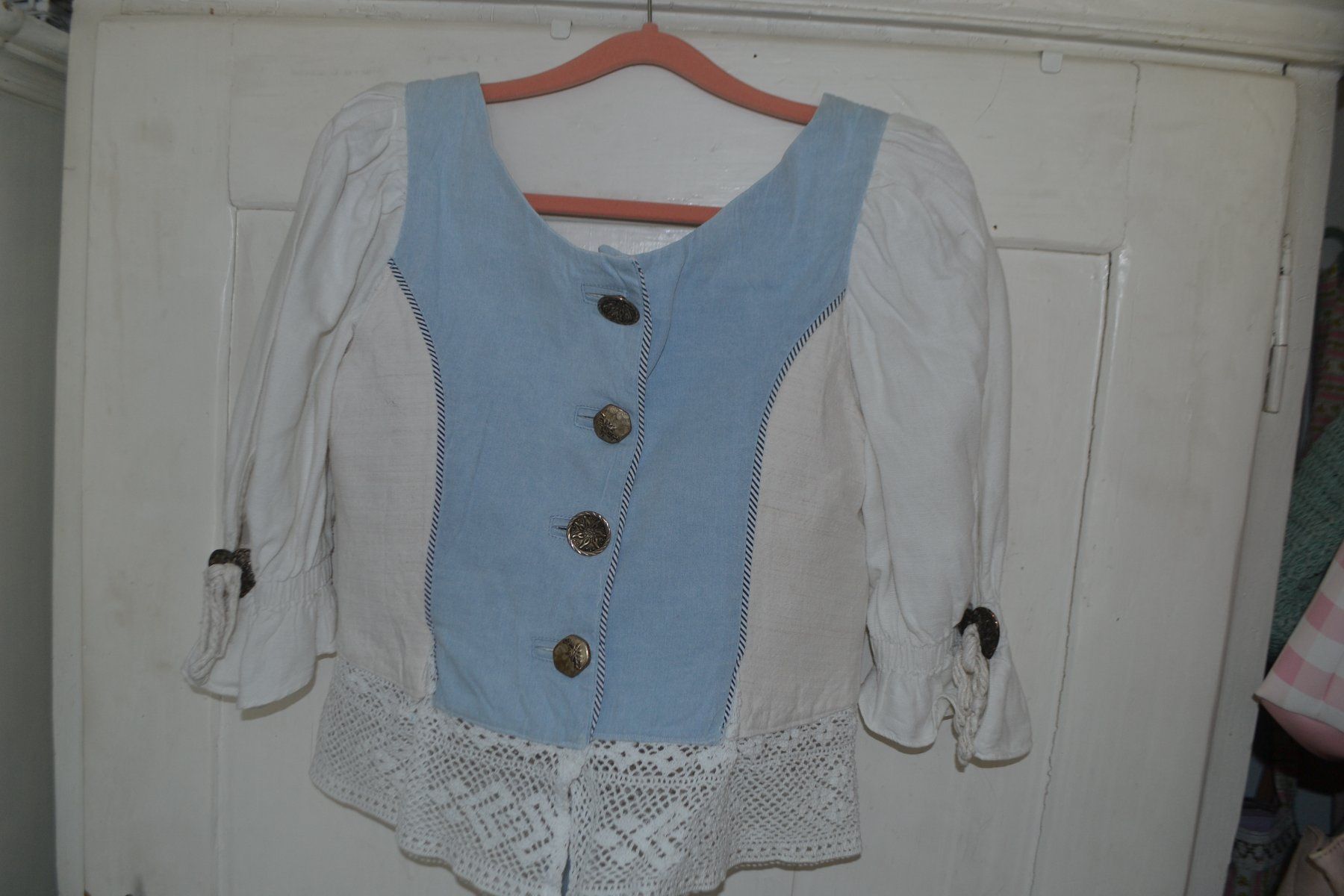 Camicette: Dirndl Bluse Weiss Blau (Spencer)Gr. 40 – Usato da Laupen ZH venduto da chefdom 4